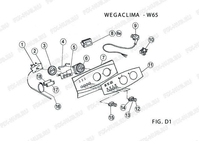 Взрыв-схема кондиционера Wegaclima W65 - Схема узла 6