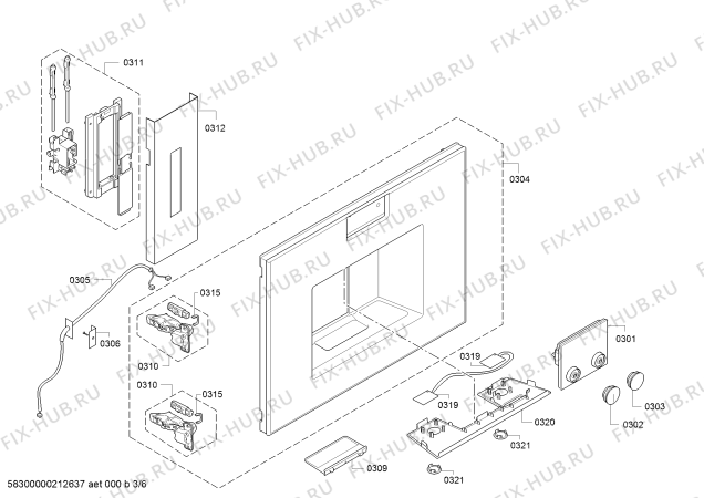 Взрыв-схема кофеварки (кофемашины) Gaggenau CM470711 - Схема узла 03