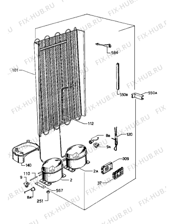 Взрыв-схема холодильника Castor CM320C - Схема узла Refrigerator cooling system