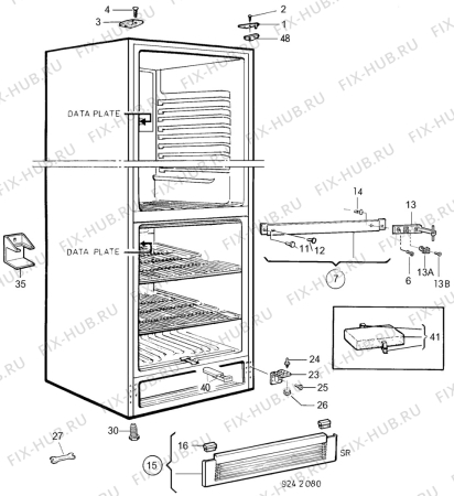 Взрыв-схема холодильника Electrolux ER3501B - Схема узла C10 Cabinet