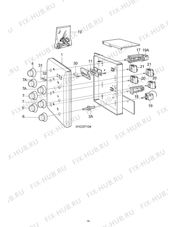 Взрыв-схема комплектующей Electrolux EK6179 - Схема узла H10 Control Panel