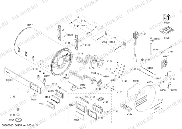 Схема №1 DG60575BTI с изображением Крышка для водонагревателя Siemens 00705132