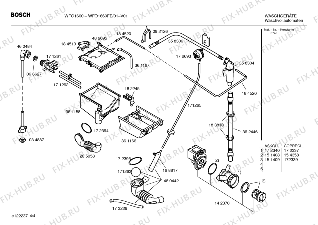 Взрыв-схема стиральной машины Bosch WFO1660FE Maxx WFO1660 electronique - Схема узла 04