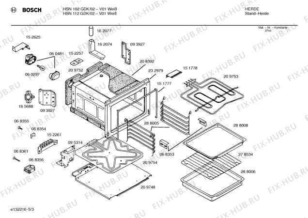 Взрыв-схема плиты (духовки) Bosch HSN112GDK - Схема узла 03