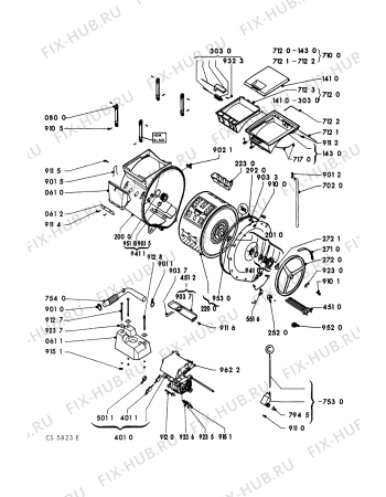 Взрыв-схема стиральной машины Whirlpool AWG 438/WP/CH - Схема узла
