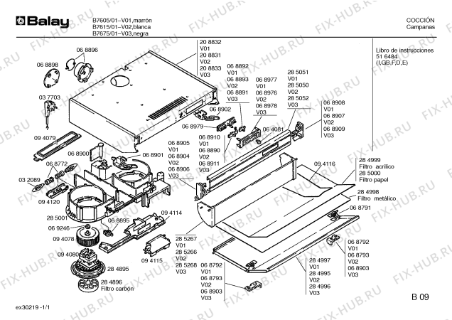 Схема №1 B7605X с изображением Крыльчатка для вентиляции Bosch 00068902