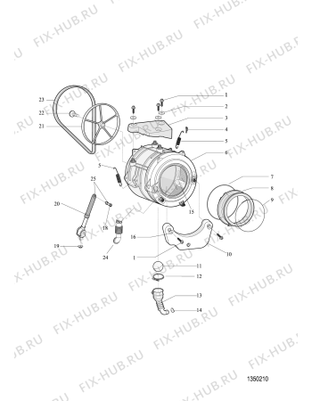 Взрыв-схема стиральной машины Indesit NWK9128L (F085646) - Схема узла