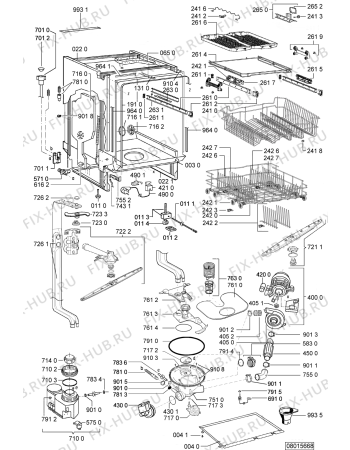Схема №1 ADG SPACE WH с изображением Обшивка для посудомоечной машины Whirlpool 480140102279