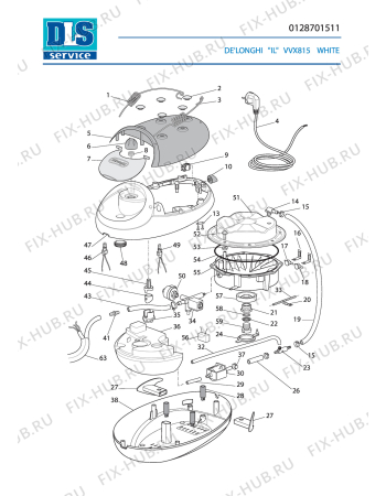 Схема №2 VVX815 с изображением Провод для утюга (парогенератора) DELONGHI 5028103800
