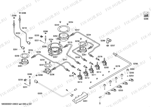 Схема №2 EP718QB20E ENC.EP718QB20E T70F 4G+1W SIEMENS с изображением Варочная панель для плиты (духовки) Siemens 00684311
