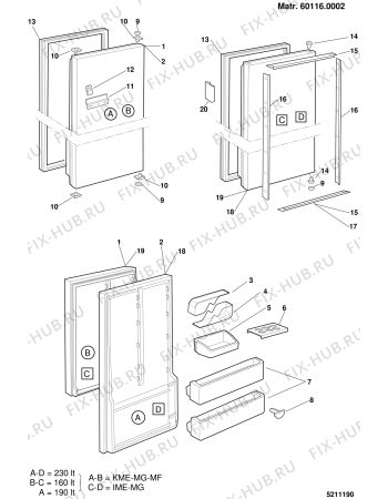 Взрыв-схема холодильника Indesit R1610S (F012062) - Схема узла