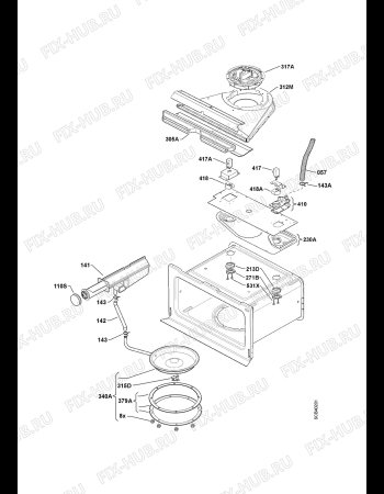 Взрыв-схема плиты (духовки) Aeg Electrolux KB9820E - Схема узла Steam 270