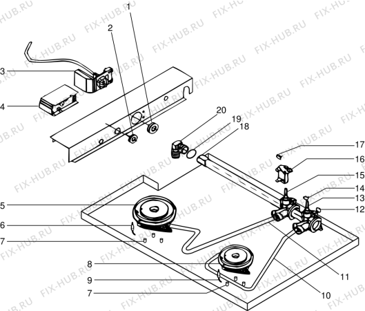 Взрыв-схема плиты (духовки) SCHOLTES TLN300GSIXFR (F015895) - Схема узла