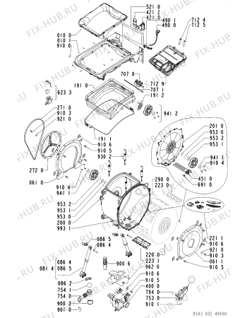 Схема №1 AWE 9933 с изображением Кнопка, ручка переключения для стиральной машины Whirlpool 481241029244