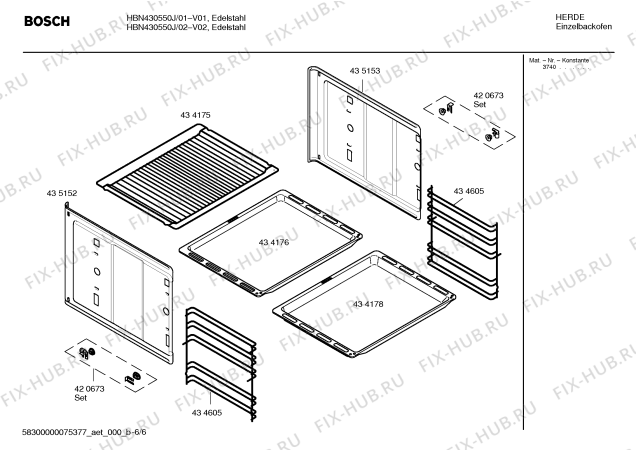 Схема №4 HBN430550J с изображением Инструкция по эксплуатации для электропечи Bosch 00587460