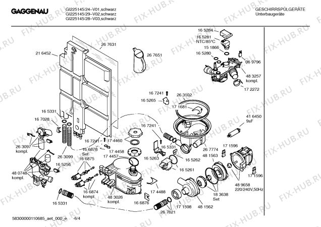 Схема №4 GI225145 с изображением Инструкция по эксплуатации Gaggenau для электропосудомоечной машины Bosch 00691341