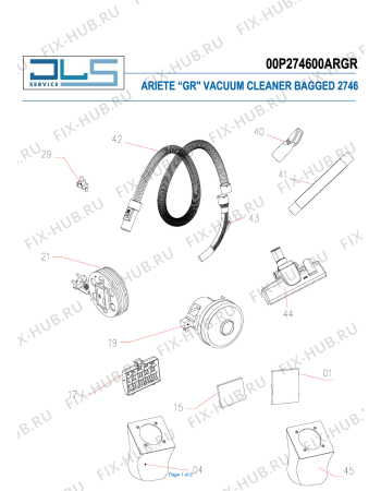 Схема №1 VACUUM CLEANER BAGGED SMART (ERP VERSION) с изображением Электромотор для мини-пылесоса ARIETE AT5185731200