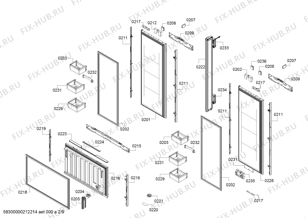 Схема №5 B36BT930NS, Bosch с изображением Крышка для холодильной камеры Bosch 11028988