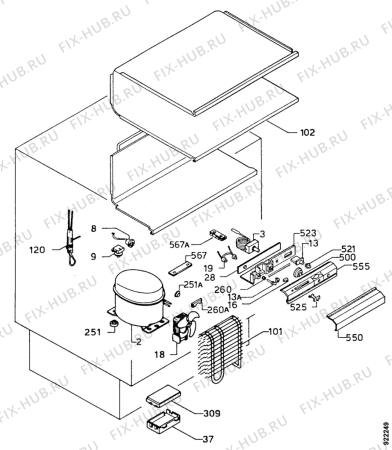 Взрыв-схема холодильника Arthurmartinelux AU1220U2 - Схема узла Cooling system 017