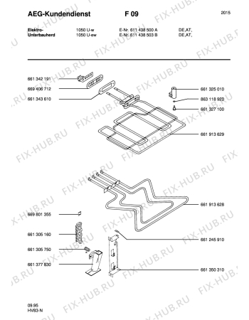 Взрыв-схема плиты (духовки) Aeg COMPETENCE 1050U-W - Схема узла Section3