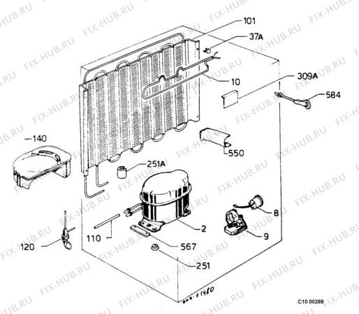 Взрыв-схема холодильника Electrolux ER1424T - Схема узла Functional parts