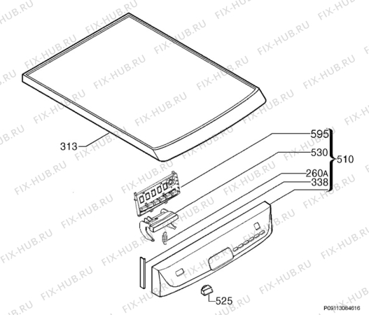 Взрыв-схема посудомоечной машины Electrolux ESF46015WR - Схема узла Command panel 037