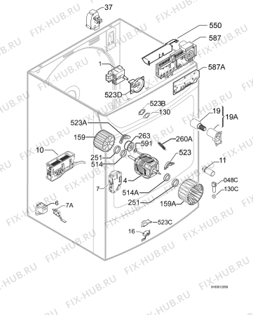 Взрыв-схема сушильной машины Privileg 557304_20707 - Схема узла Electrical equipment 268