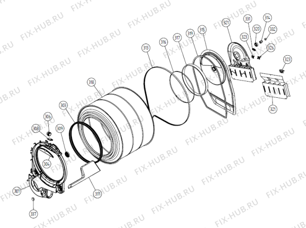 Взрыв-схема стиральной машины Gorenje DAM5 (vent) BE   -Titanium #308760912 (900002786, TDC33BE) - Схема узла 03