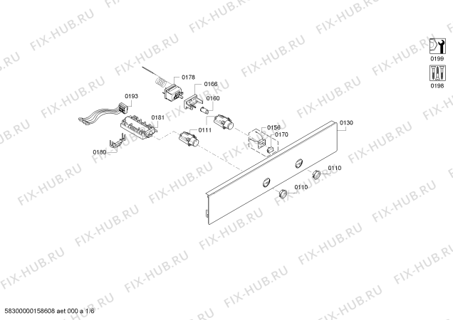 Схема №3 HBA30B550 с изображением Панель управления для плиты (духовки) Bosch 00704246