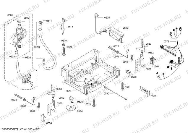 Взрыв-схема посудомоечной машины Bosch SMV98M00NL - Схема узла 05