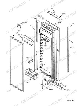 Схема №6 KGN 7070/IN с изображением Ручка двери для холодильника Whirlpool 481246268078