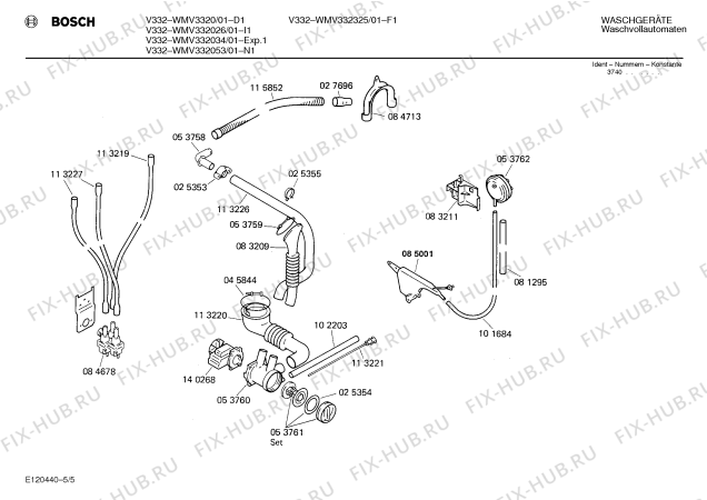 Схема №3 WMV332026 V332 с изображением Панель для стиралки Bosch 00117864