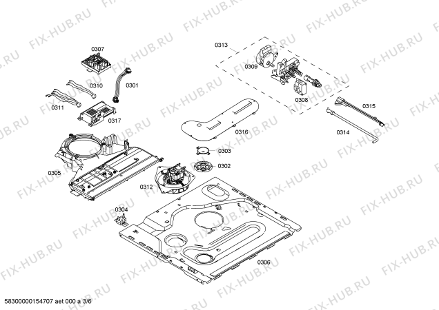 Схема №3 PHCB595520 с изображением Стеклокерамика для плиты (духовки) Bosch 00710431