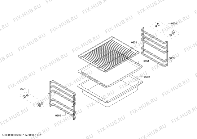 Схема №3 HCE854450G с изображением Стеклокерамика для электропечи Bosch 00249643