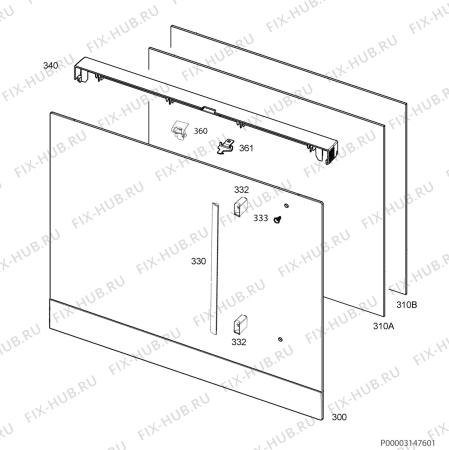 Взрыв-схема плиты (духовки) Electrolux EOV5700BAX - Схема узла Door