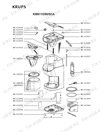 Схема №1 KM4065ME/5CB с изображением Крышечка для кофеварки (кофемашины) Krups SS-200544