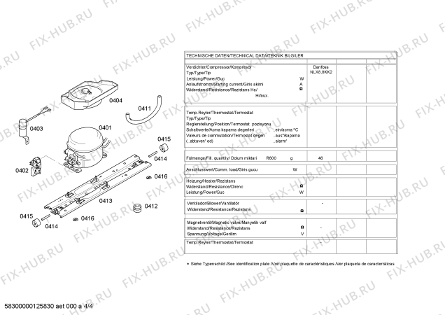 Взрыв-схема холодильника Bosch KGN34A90 - Схема узла 04