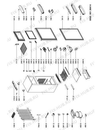 Схема №1 ART 352/G/R с изображением Дверка для холодильной камеры Whirlpool 481931039443