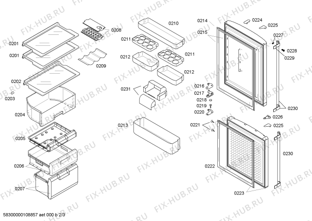 Схема №2 KKV23140TI с изображением Дверь для холодильника Bosch 00242274