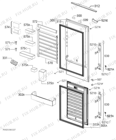 Взрыв-схема холодильника Electrolux EN9000X1 - Схема узла Door 003