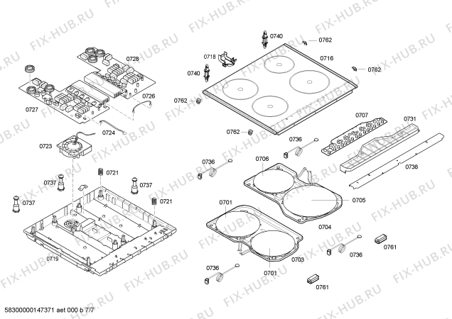 Схема №2 HC858540U с изображением Стеклокерамика для электропечи Siemens 00685063