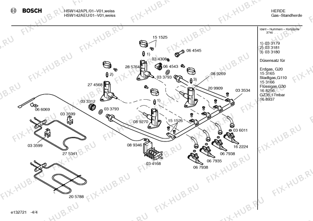 Схема №1 HSW142APL с изображением Панель для плиты (духовки) Bosch 00351688
