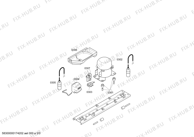 Взрыв-схема холодильника Siemens KI38VA51PL - Схема узла 03