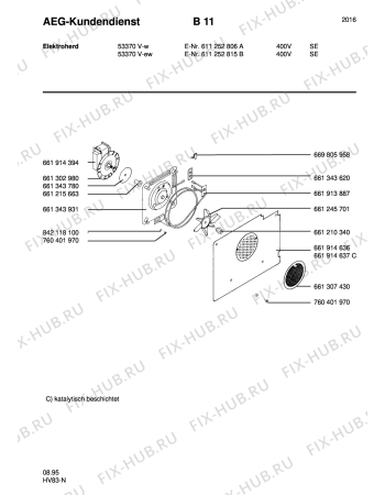 Взрыв-схема плиты (духовки) Aeg 53370V-W S 400V - Схема узла Section6