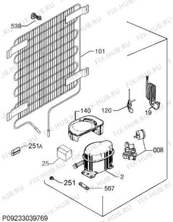 Взрыв-схема холодильника Electrolux ERT1501FOX3 - Схема узла Cooling system 017