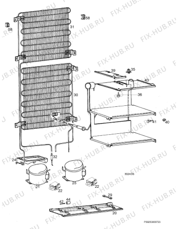 Взрыв-схема холодильника Privileg 372519_4831 - Схема узла Cooling system 017