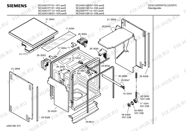 Взрыв-схема посудомоечной машины Siemens SE24201FF - Схема узла 03