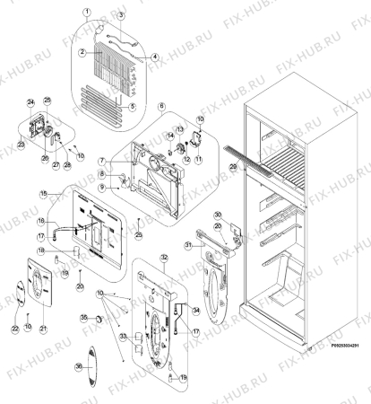 Взрыв-схема холодильника Aeg Electrolux S75441DT - Схема узла Section 2