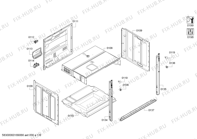 Схема №3 B14M62S0GB с изображением Панель управления для духового шкафа Bosch 00675710