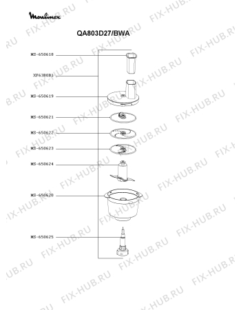 Схема №3 QA803D27/BWA с изображением Электроадаптер для кухонного измельчителя Moulinex MS-650417
